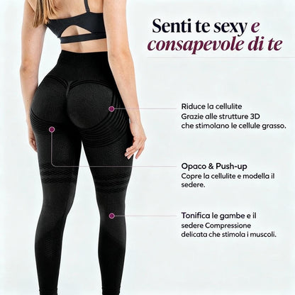Leggings 3D Neri Modellanti con Tecnologia a Compressione